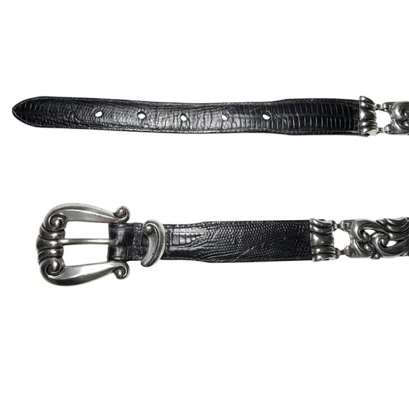 VINTAGE BRIGHTON 1996 Silver Scroll Concho Belt main image 9